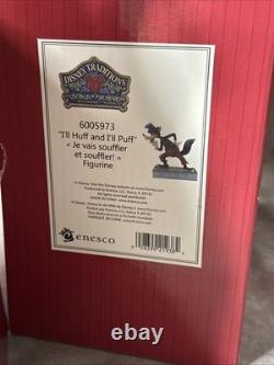 Jim Shore Disney Traditions 3 Little Pigs 6005974 & Big Bad Wolf Figurines