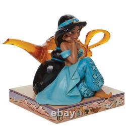 Jim Shore Disney Traditions Aladdin Jasmine with Genie Lamp Figurine, 5.25 In