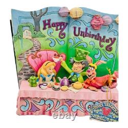 Jim Shore Disney Traditions Alice In Wonderland Happy Unbirthday Storybook NEW