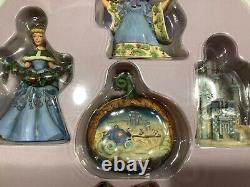 Jim Shore Disney Traditions CINDERELLA Holiday Ornament Set of 5 Enesco