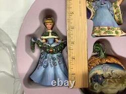 Jim Shore Disney Traditions CINDERELLA Holiday Ornament Set of 5 Enesco