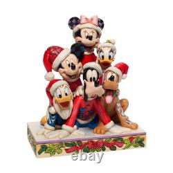 Jim Shore Disney Traditions Christmas Mickey Mouse and Friends Figurine, 5.91