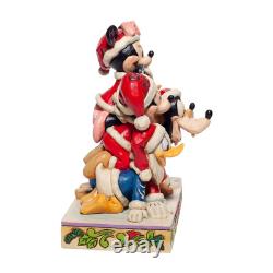 Jim Shore Disney Traditions Christmas Mickey Mouse and Friends Figurine, 5.91