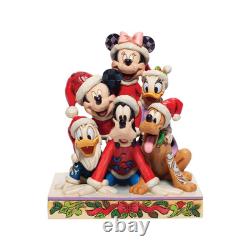 Jim Shore Disney Traditions Christmas Mickey Mouse and Friends Figurine, 5.91