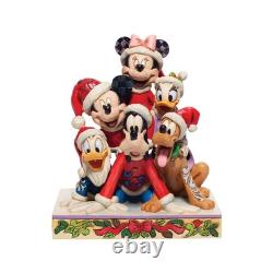 Jim Shore Disney Traditions Christmas Mickey Mouse and Friends Figurine, 5.91