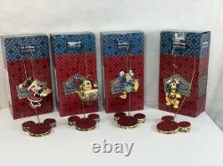 Jim Shore Disney Traditions Christmas Ornament Set 4pc Mickey Minnie Donald Plut