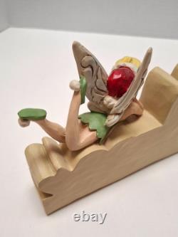 Jim Shore Disney Traditions Christmas Tinker Bell Merry Word Plaque Figurine