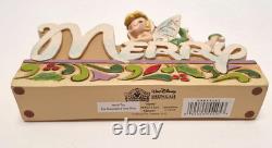 Jim Shore Disney Traditions Christmas Tinker Bell Merry Word Plaque Figurine