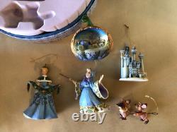 Jim Shore Disney Traditions Enesco 5pc Disney CINDERELLA Holiday Ornament Set
