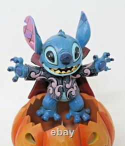 Jim Shore Disney Traditions Happy Halloween Stitch Vampire Jack O Lantern
