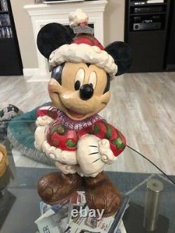 Jim Shore Disney Traditions Large Mickey Mouse Figure Xmas Santa New