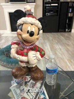 Jim Shore Disney Traditions Large Mickey Mouse Figure Xmas Santa New