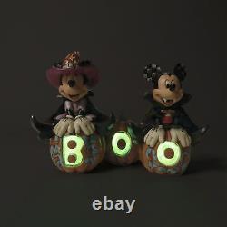 Jim Shore Disney Traditions Mickey & Minnie Witch Vampire Halloween Boo Pumpkins