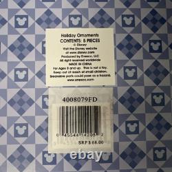 Jim Shore Disney Traditions Mickey Mouse 5 Pc Holiday Ornament Set Enesco NEW