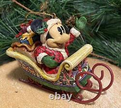 Jim Shore Disney Traditions Mickey Mouse Holiday Ornament Set 5 Beautiful Pieces