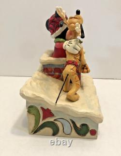 Jim Shore Disney Traditions Mickey & Pluto Up On The Rooftop Figurine Rare