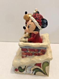 Jim Shore Disney Traditions Mickey & Pluto Up On The Rooftop Figurine Rare