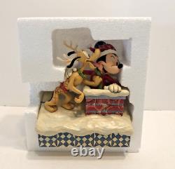 Jim Shore Disney Traditions Mickey & Pluto Up On The Rooftop Figurine Rare