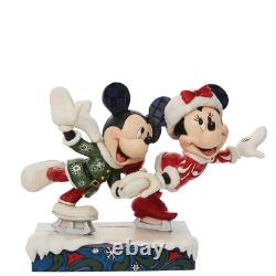 Jim Shore Disney Traditions Minnie and Mickey Mouse Ice Skating Figurine, 5 I