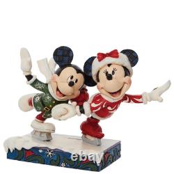 Jim Shore Disney Traditions Minnie and Mickey Mouse Ice Skating Figurine, 5 I