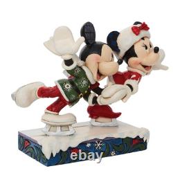 Jim Shore Disney Traditions Minnie and Mickey Mouse Ice Skating Figurine, 5 I