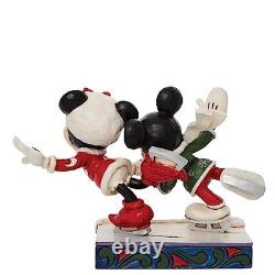 Jim Shore Disney Traditions Minnie and Mickey Mouse Ice Skating Figurine, 5 I