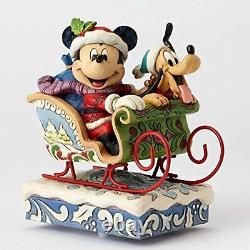 Jim Shore Disney Traditions Platinum Mickey and Pluto Laughing All The Way