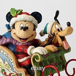 Jim Shore Disney Traditions Platinum Mickey and Pluto Laughing All The Way