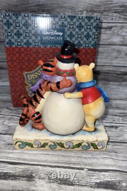 Jim Shore Disney Traditions Pooh & Tigger with Snowman enesco Winter Hugs