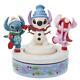 Jim Shore Disney Traditions Stitch & Angel With Snowman Rotator Figurine 6013061