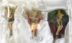 Jim Shore Disney Traditions Tinkerbell 3 Holiday Ornament Set MIB