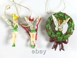 Jim Shore Disney Traditions Tinkerbell 3 Holiday Ornament Set MIB