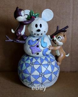 Jim Shore Disney Woodland Winter Wonderland Chip and Dale Snowman 4016569