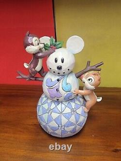 Jim Shore Disney Woodland Winter Wonderland Chip and Dale Snowman 4016569