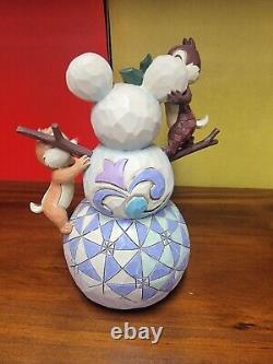 Jim Shore Disney Woodland Winter Wonderland Chip and Dale Snowman 4016569