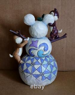 Jim Shore Disney Woodland Winter Wonderland Chip and Dale Snowman 4016569