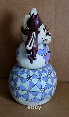 Jim Shore Disney Woodland Winter Wonderland Chip and Dale Snowman 4016569