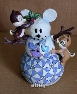 Jim Shore Disney Woodland Winter Wonderland Chip and Dale Snowman 4016569