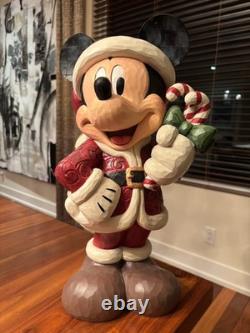 Jim Shore Enesco Folk Art 16.5 H Christmas Mickey Mouse Santa Disney Traditions