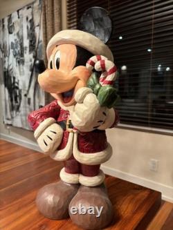 Jim Shore Enesco Folk Art 16.5 H Christmas Mickey Mouse Santa Disney Traditions