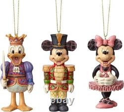 Jim Shore Enesco Mickey Minnie & Donald Duck Nutcracker Ornament Set of 3 NWT