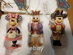 Jim Shore Enesco Mickey Minnie & Donald Duck Nutcracker Ornament Set of 3 NWT