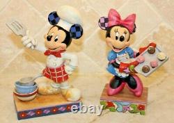 Jim Shore RARE Retired Disney Mickey Minnie Mouse Chef Cook Baker Cupcakes NIB