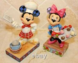 Jim Shore RARE Retired Disney Mickey Minnie Mouse Chef Cook Baker Cupcakes NIB