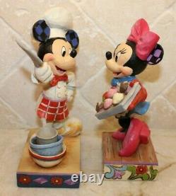 Jim Shore RARE Retired Disney Mickey Minnie Mouse Chef Cook Baker Cupcakes NIB