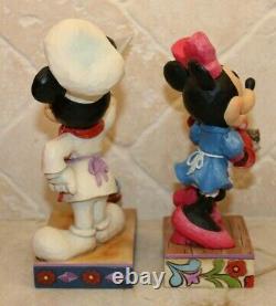 Jim Shore RARE Retired Disney Mickey Minnie Mouse Chef Cook Baker Cupcakes NIB