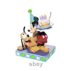 Mickey Birthday Cake Figurine 6.2in Multicolor Traditions by Jim Shore Gift