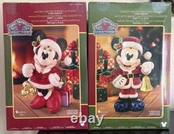 NIB Enesco Disney Traditions Jim Shore Holiday Mickey & Minnie WithBells 17 Statu