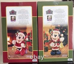 NIB Enesco Disney Traditions Jim Shore Holiday Mickey & Minnie WithBells 17 Statu