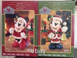 NIB Enesco Disney Traditions Jim Shore Holiday Mickey & Minnie WithBells 17 Statu